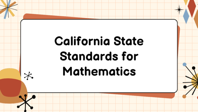 California State Standards for Mathematics