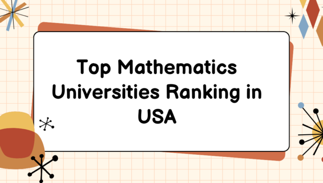 Top Mathematics Universities Ranking in USA