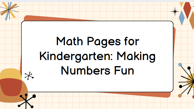 Math Pages for Kindergarten